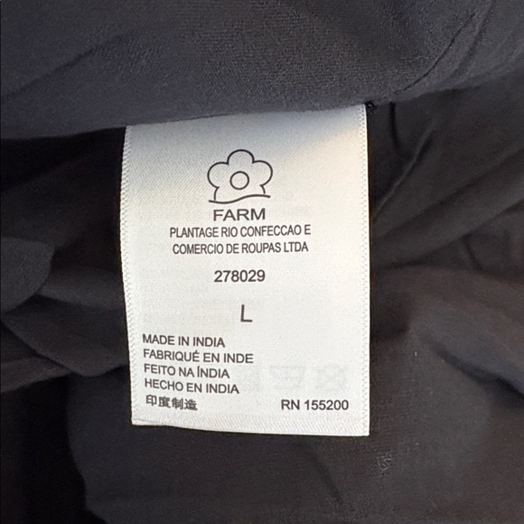 Farm Rio Anthropologie L NWT Embroidered Maxi Dress Black Embroidery  Large - Picture 7 of 8